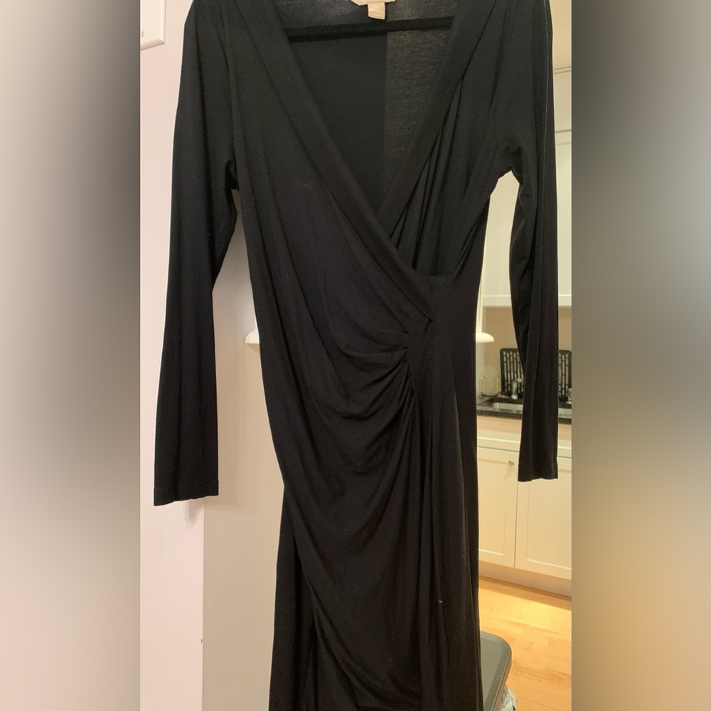 Banana Republic faux-wrap dress with draping- M Petite